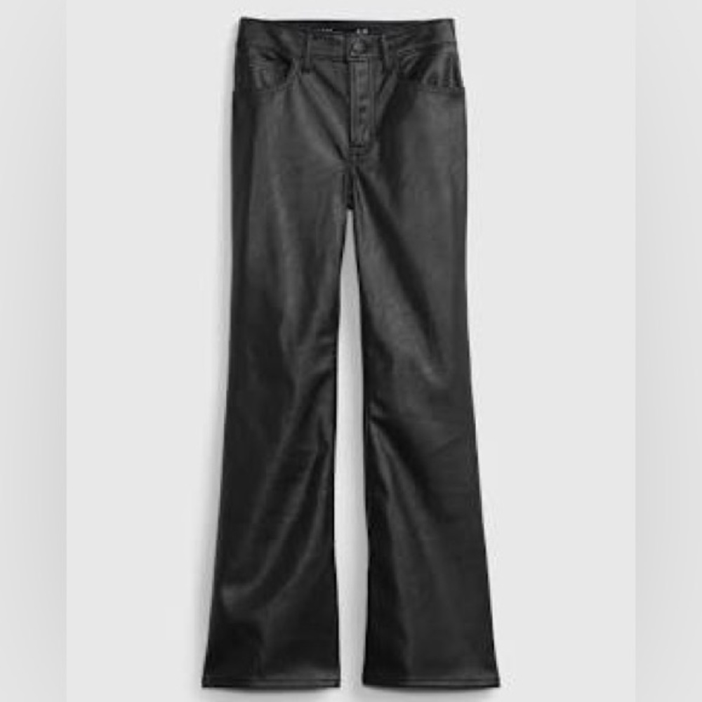 Gap NWT Kids High Rise Vegan Leather Flare Pants size 6